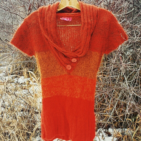 Fuzzy knit shawl collar top - Picture 1 of 3